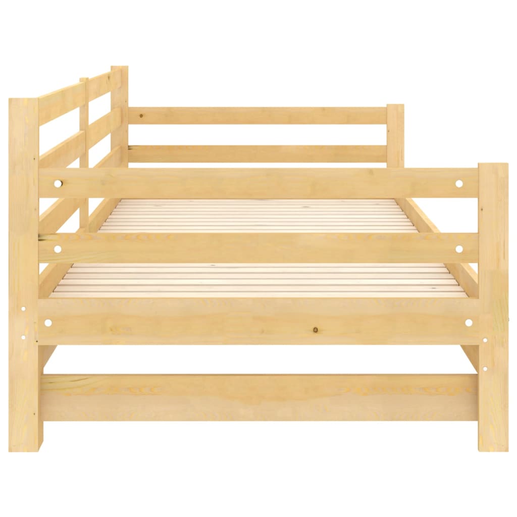 Pull-Out Day Bed Solid Pinewood 2X