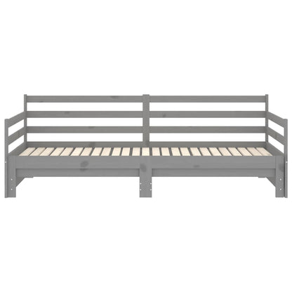Pull-Out Day Bed Grey Solid Pinewood 2X