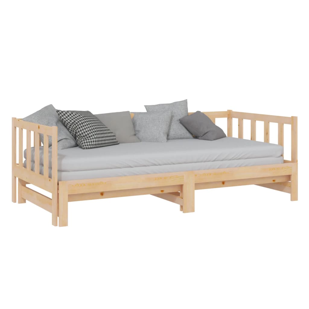 Pull-Out Day Bed Solid Pinewood 2X