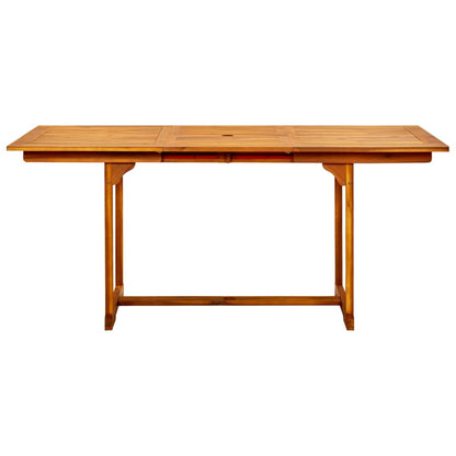 Garden Dining Table (120-170)X80X75 Cm Solid Acacia Wood