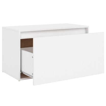 Hall Bench 80X40X45 Cm White Engineered Wood