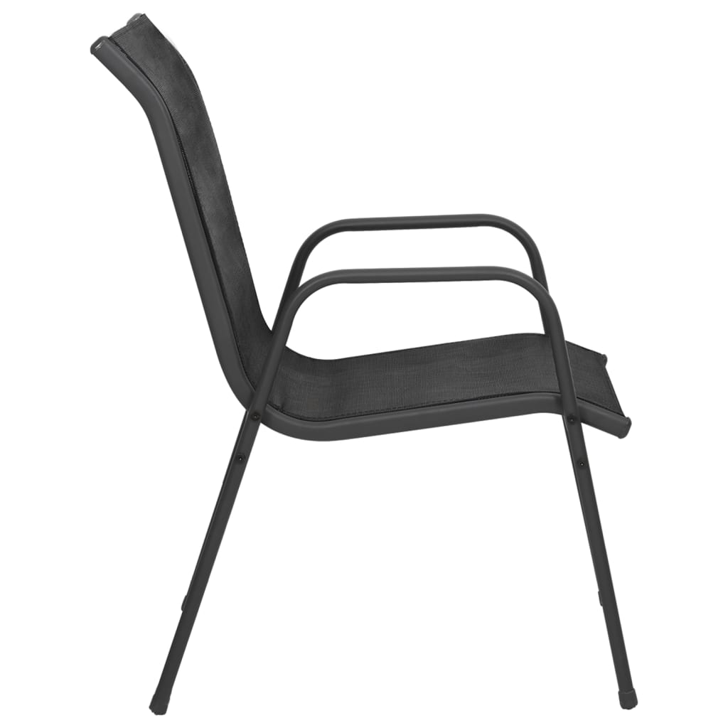 Garden Chairs 2 Pcs Steel And Textilene Black