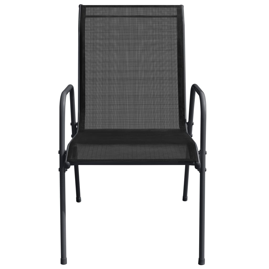 Garden Chairs 6 Pcs Steel And Textilene Black