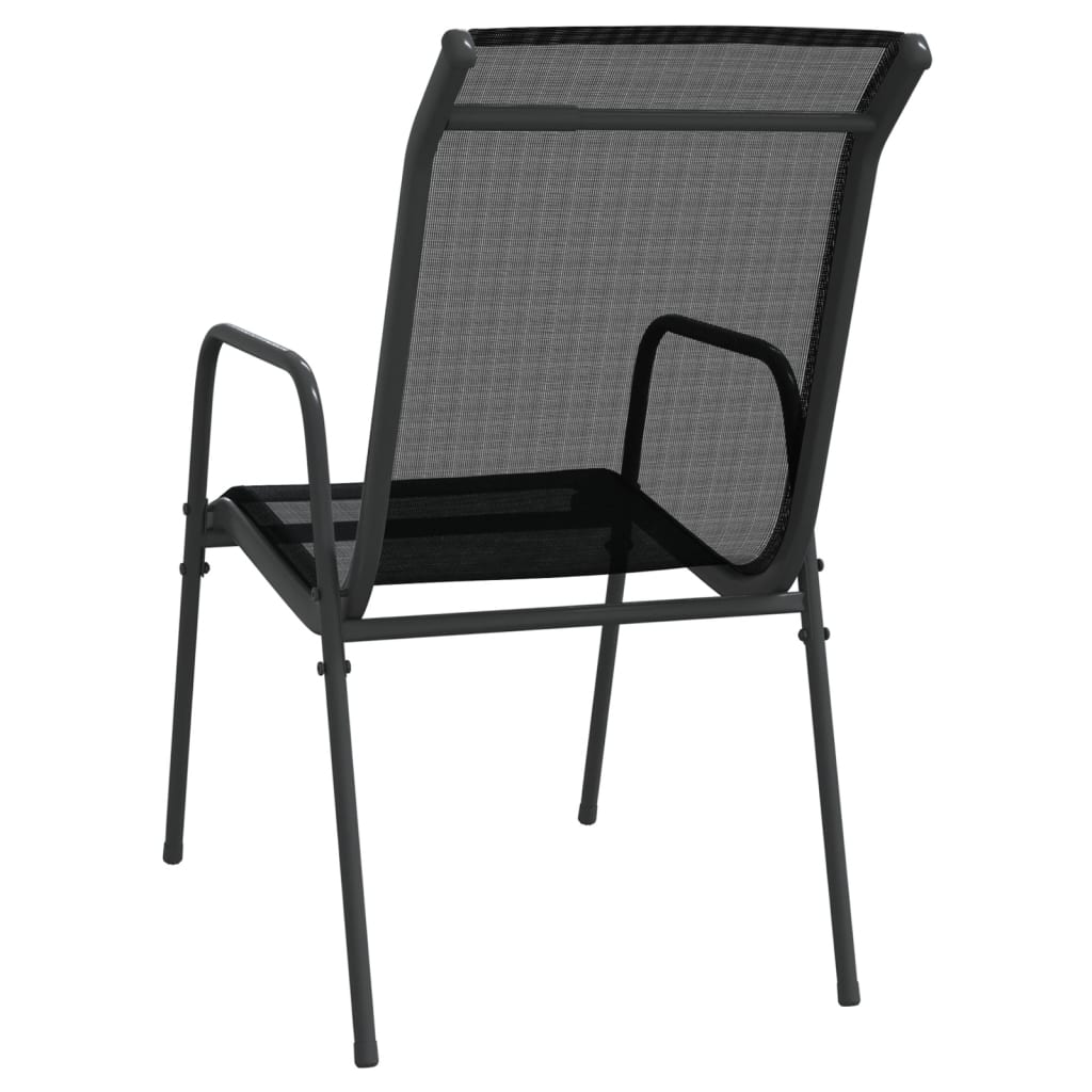 Garden Chairs 6 Pcs Steel And Textilene Black