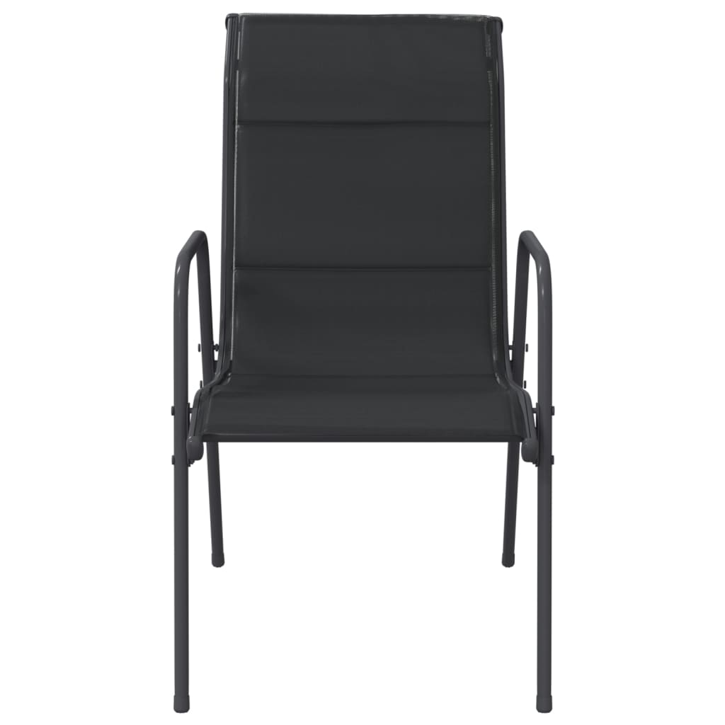 Garden Chairs 2 Pcs Steel And Textilene Black