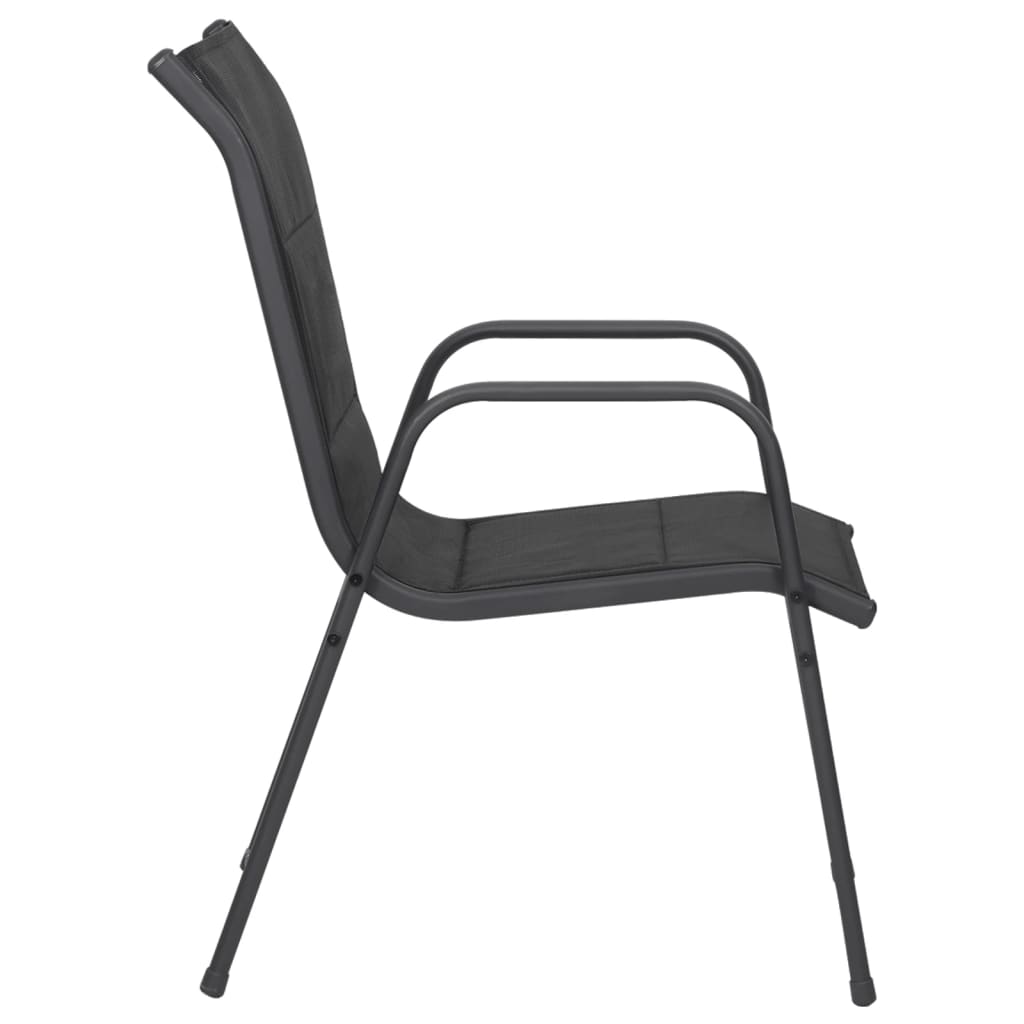 Garden Chairs 2 Pcs Steel And Textilene Black