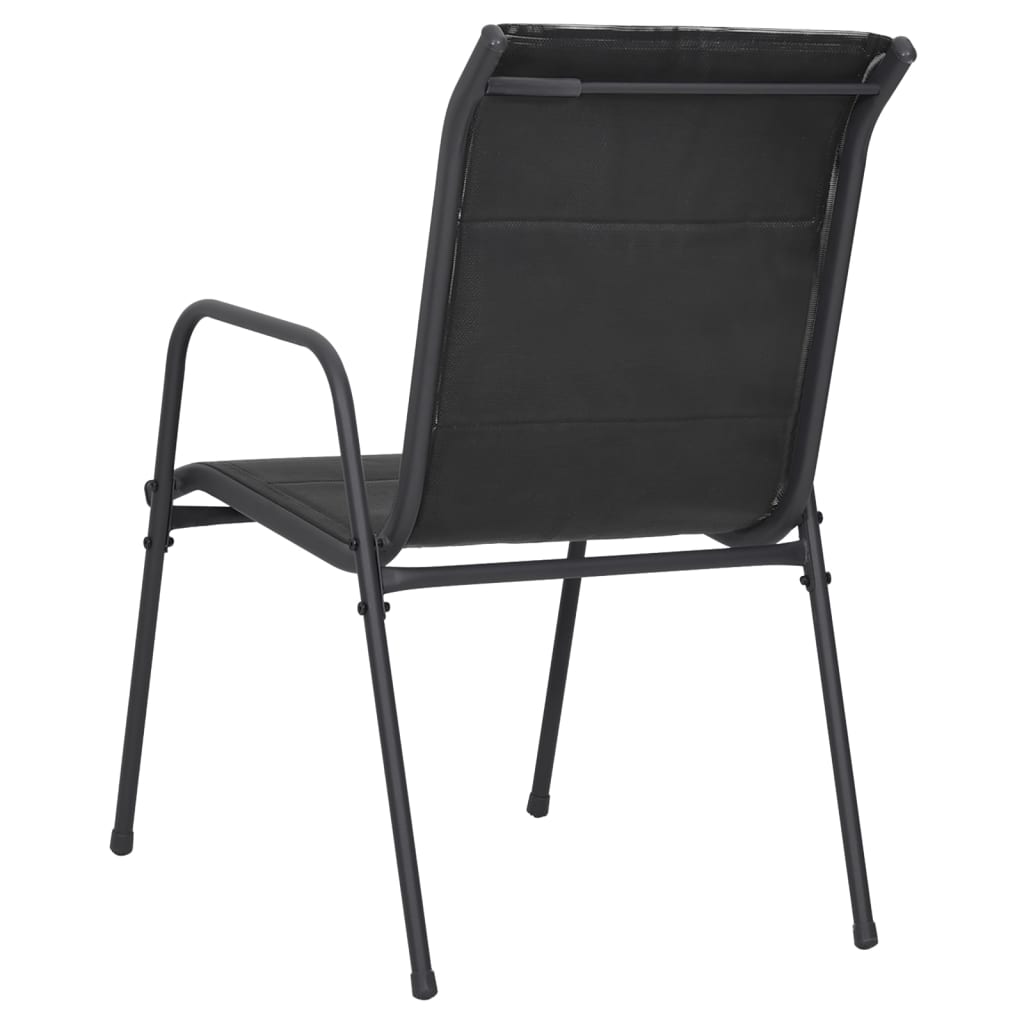 Garden Chairs 2 Pcs Steel And Textilene Black