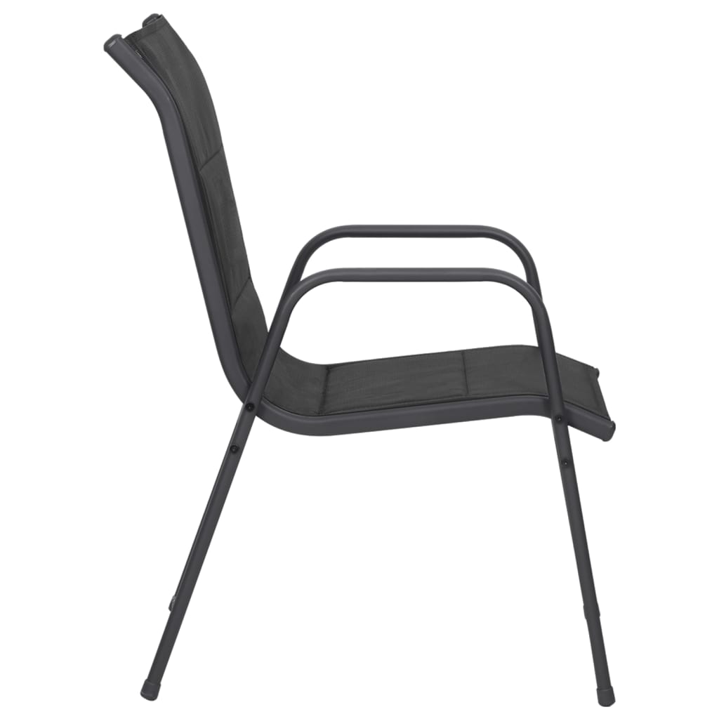 Garden Chairs 6 Pcs Steel And Textilene Black