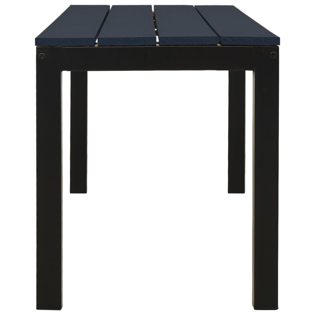 Garden Bench 110 Cm Steel And Wpc Black