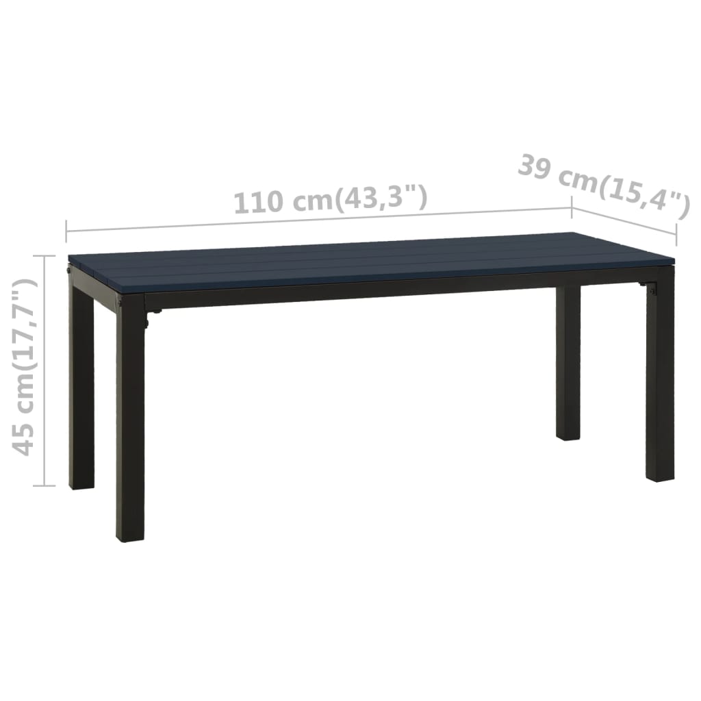 Garden Bench 110 Cm Steel And Wpc Black