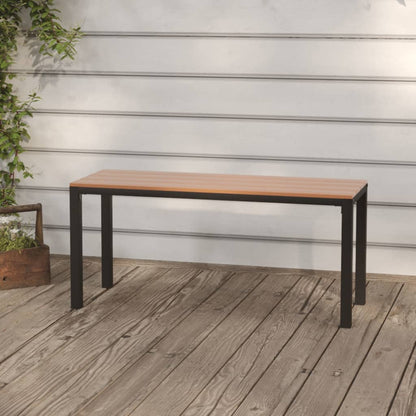 Garden Bench 110 Cm Steel And Wpc Brown And Black