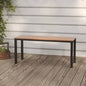 Garden Bench 110 Cm Steel And Wpc Brown And Black