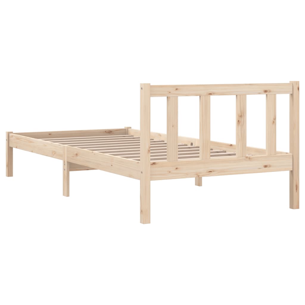 Bed Frame Solid Pinewood 90X200 Cm