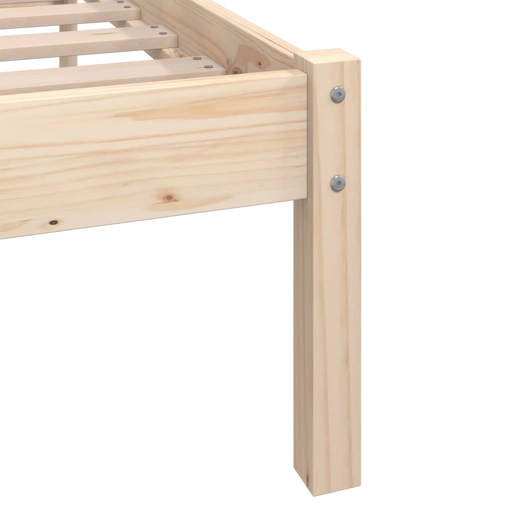 Bed Frame Solid Pinewood 90X200 Cm