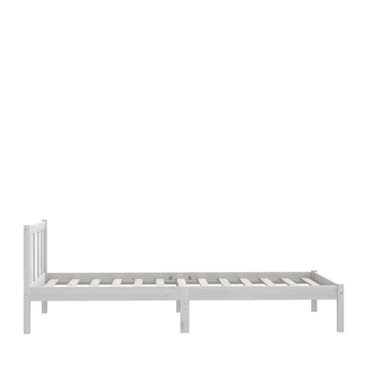 Bed Frame White Solid Pinewood 90X200 Cm