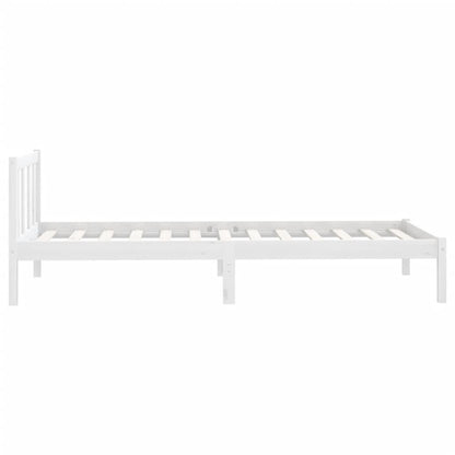 Bed Frame White Solid Pinewood 90X200 Cm