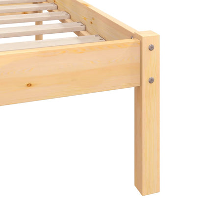 Bed Frame Solid Pinewood 120X200 Cm