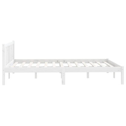 Bed Frame White Solid Pinewood 120X200 Cm