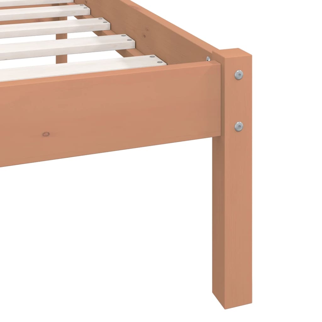 Bed Frame Honey Brown Solid Pinewood 120X200 Cm