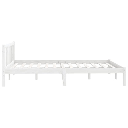 Bed Frame White Solid Pinewood 140X200 Cm