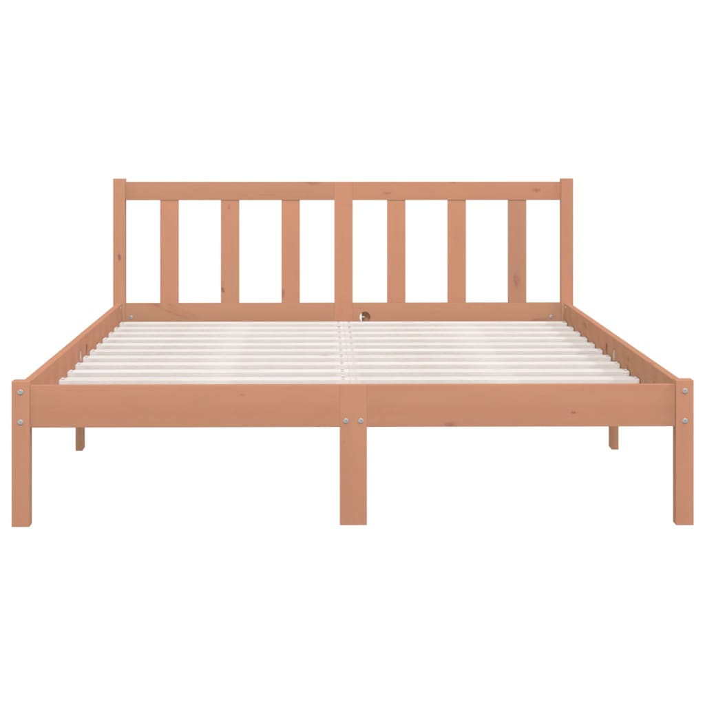 Bed Frame Honey Brown Solid Pinewood 140X200 Cm