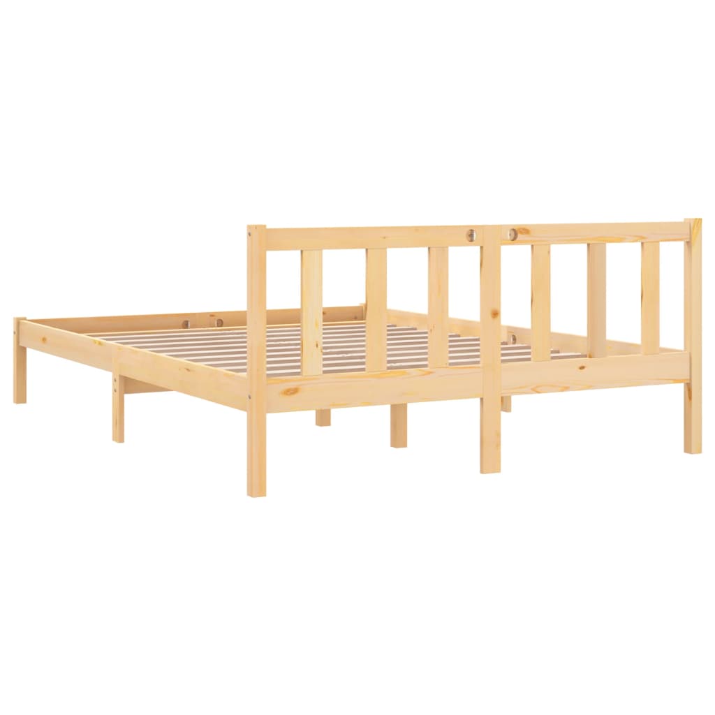 Bed Frame Solid Wood Pine 150X200 Cm King Size