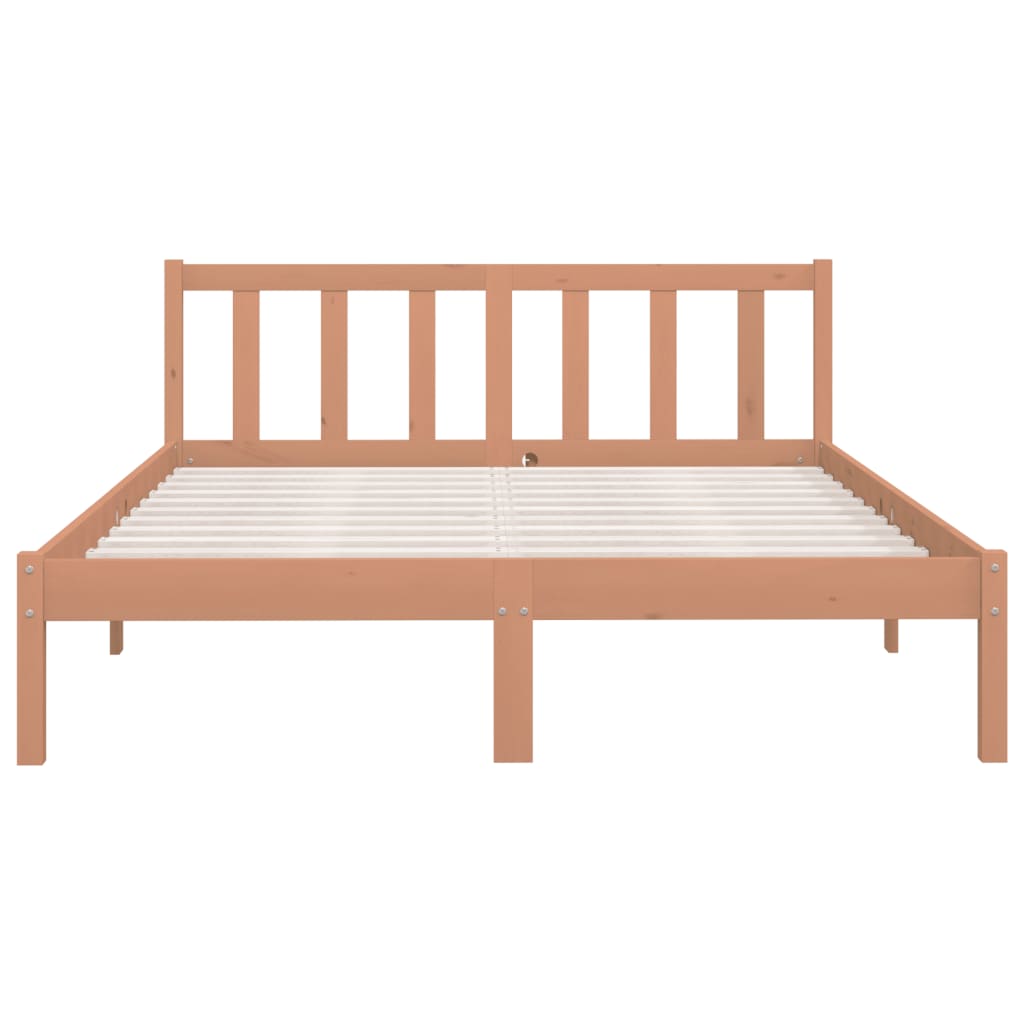 Bed Frame Honey Brown Solid Pinewood 160X200 Cm