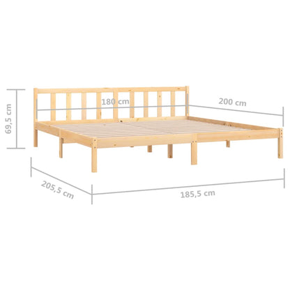 Bed Frame Solid Wood Pine 180X200 Cm Super King Size