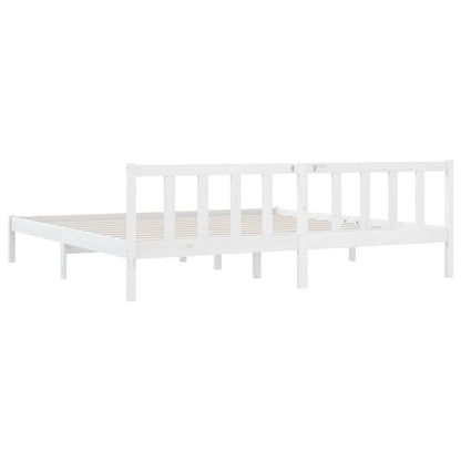 Bed Frame White Solid Pinewood 200X200 Cm