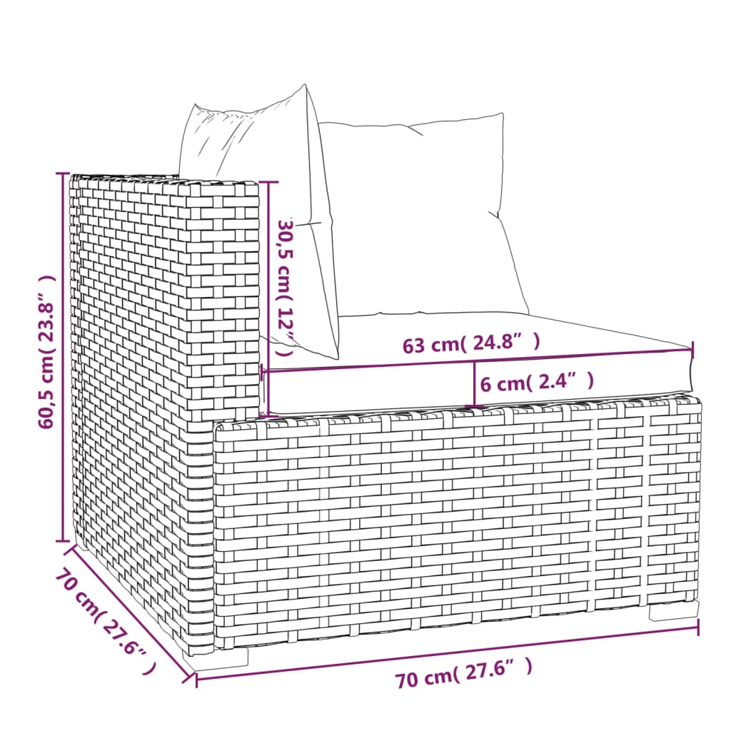 3 Piece Garden Lounge Set With Cushions Grey Poly Rattan