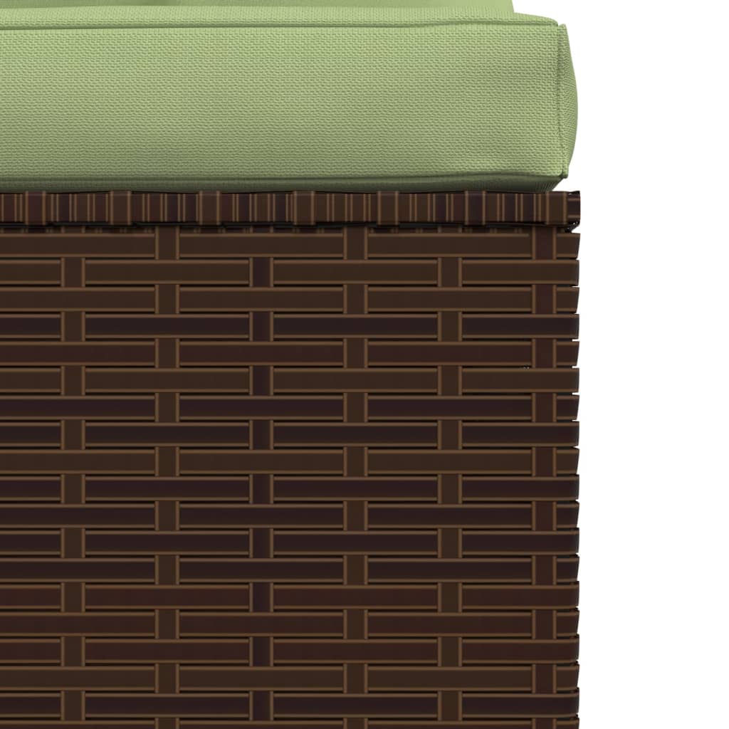 Garden Middle Sofa With Cushions Brown Poly Rattan