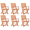 Folding Garden Chairs 6 Pcs Solid Eucalyptus Wood