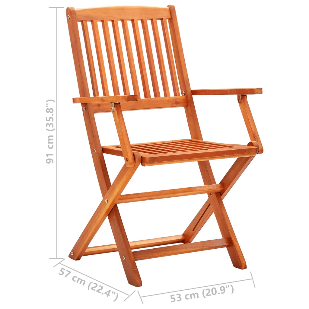 Folding Garden Chairs 6 Pcs Solid Eucalyptus Wood