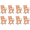 Folding Garden Chairs 8 Pcs Solid Eucalyptus Wood