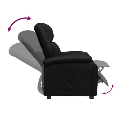 Recliner Chair Black Faux Leather