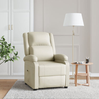 Recliner Chair White Faux Leather