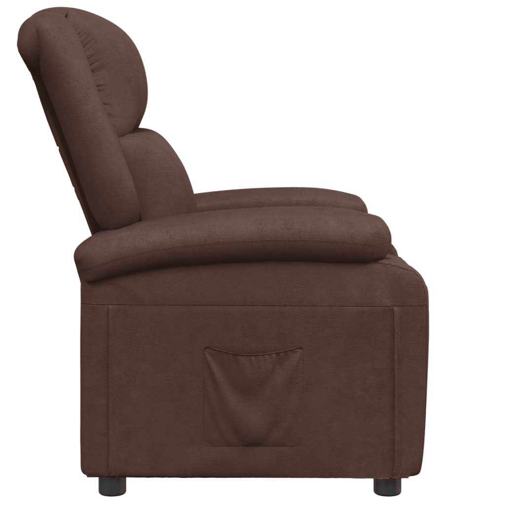 Recliner Chair Brown Faux Leather