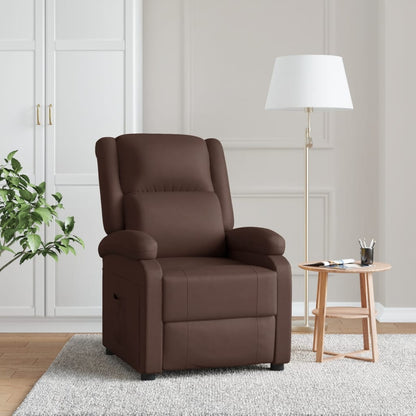 Recliner Chair Brown Faux Leather