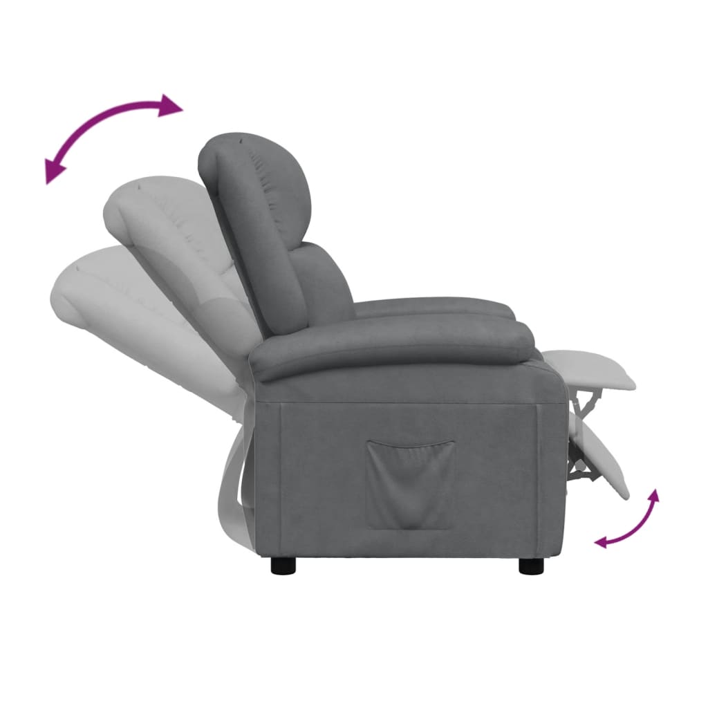 Recliner Chair Grey Faux Leather