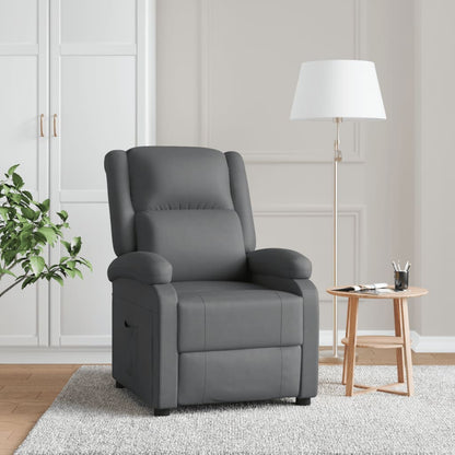 Recliner Chair Grey Faux Leather