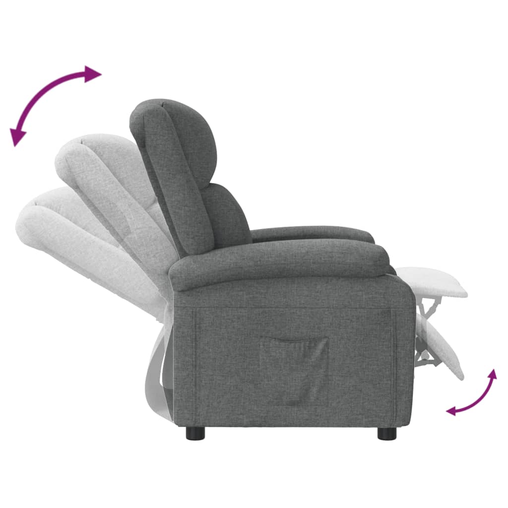 Recliner Chair Dark Grey Fabric