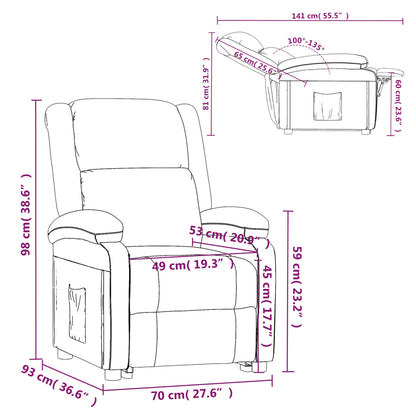 Recliner Chair Dark Grey Fabric