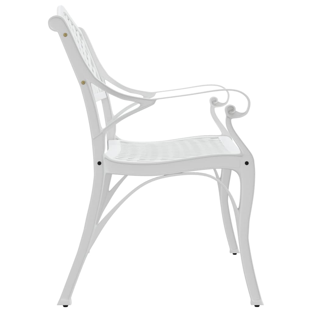 Garden Bench 102 Cm Cast Aluminium White