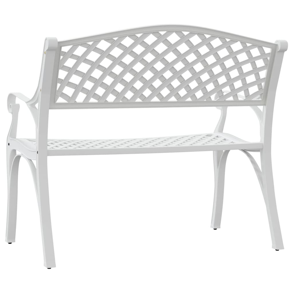 Garden Bench 102 Cm Cast Aluminium White