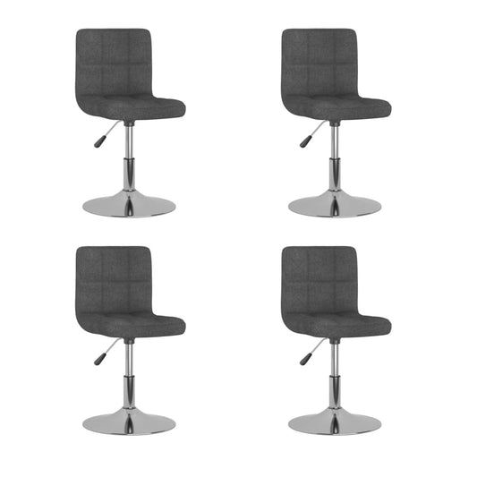 Swivel Dining Chairs 4 Pcs Dark Grey Fabric