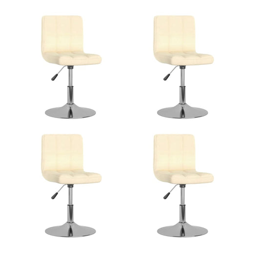 Swivel Dining Chairs 4 Pcs Cream Fabric