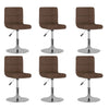 Swivel Dining Chairs 6 Pcs Brown Fabric