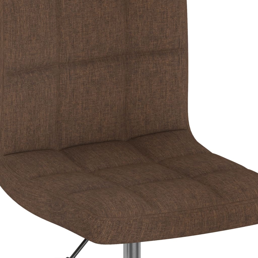Swivel Dining Chairs 6 Pcs Brown Fabric