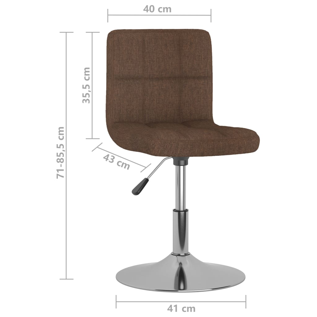 Swivel Dining Chairs 6 Pcs Brown Fabric