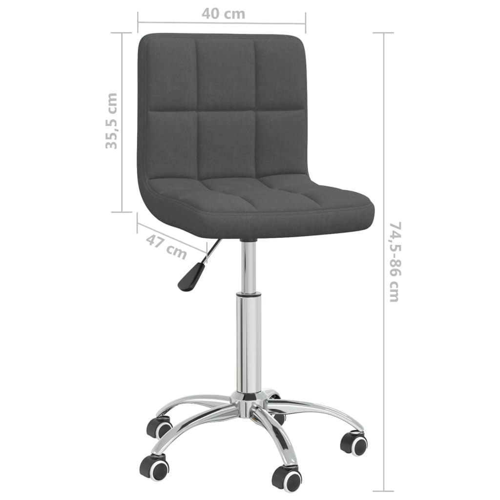 Swivel Dining Chair Dark Grey Fabric